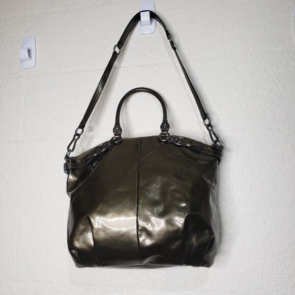 Coach 18627 Madison Pewter Patent Leather Lindsey - Picture 4 of 16